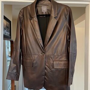 Lysse Dark Brown Leather Blazer